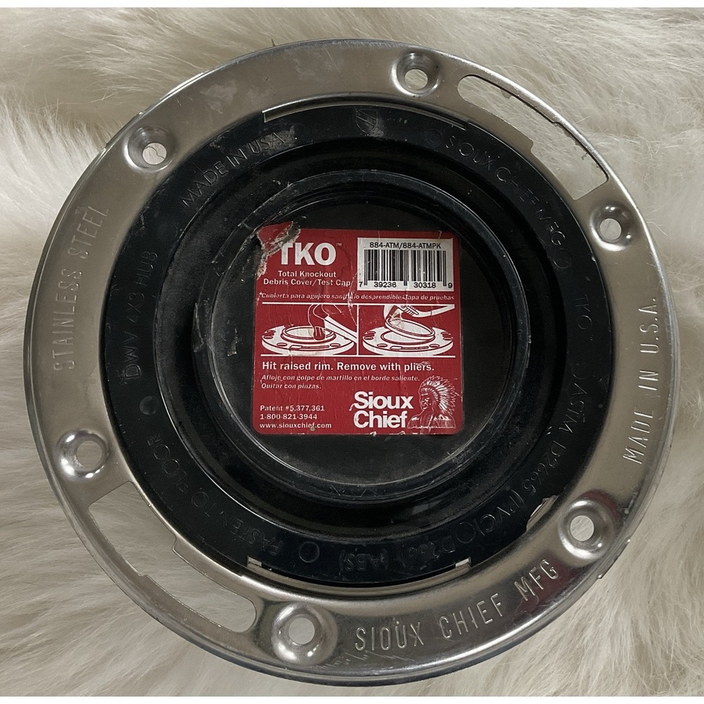 SIOUX CHIEF TKO TOTAL KNOCKOUT DEBRIS COVER TEST CAP 886-4PTMS/886-4PTMSPK